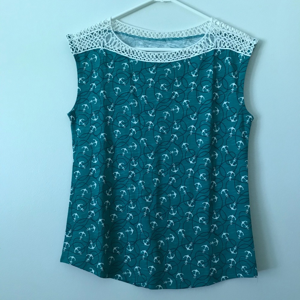 Juniper & Lime teal w/anchors⚓️ top👚